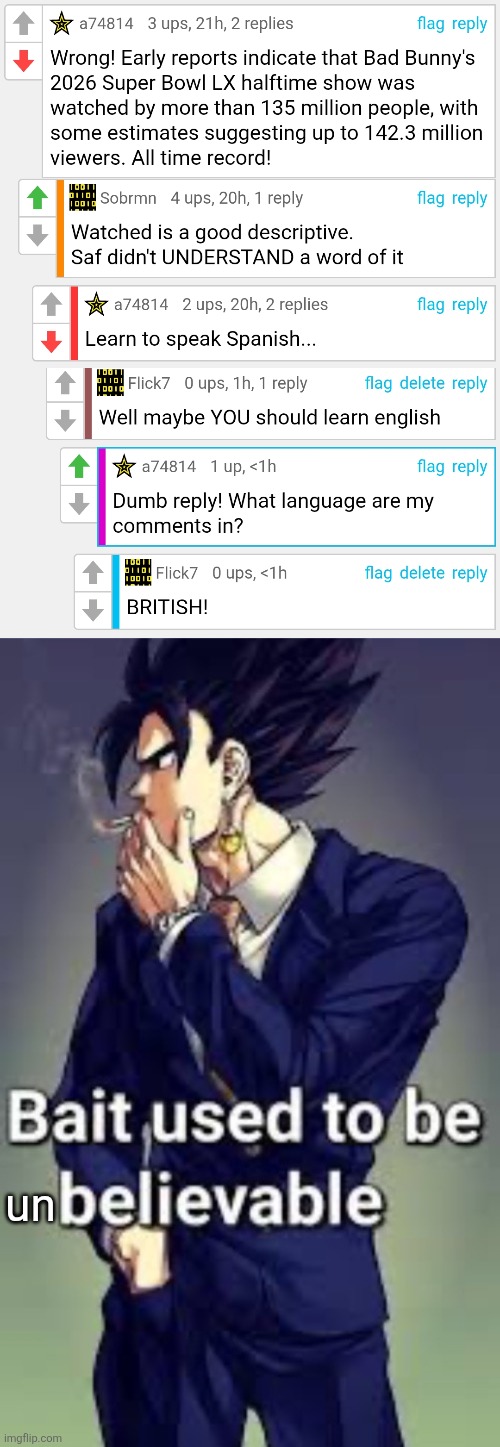 un | image tagged in bait used to be believable | made w/ Imgflip meme maker
