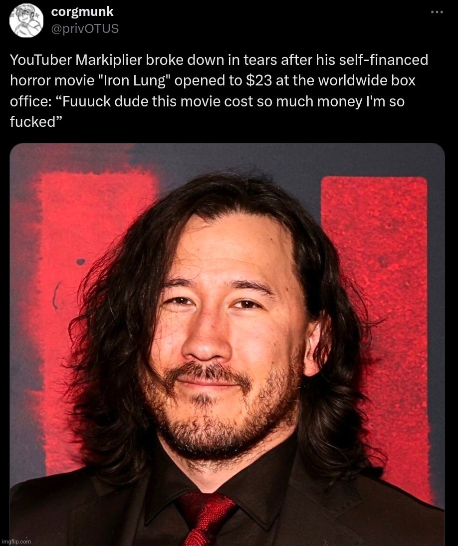 image tagged in markiplier,iron lung | made w/ Imgflip meme maker