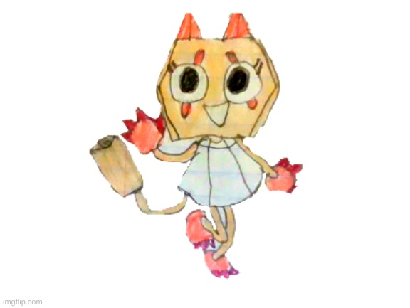 scraps(Dandy's Dungeon AU) her tail is a scroll by the way | image tagged in dandy's world,dandy's dungeon,cats,au | made w/ Imgflip meme maker