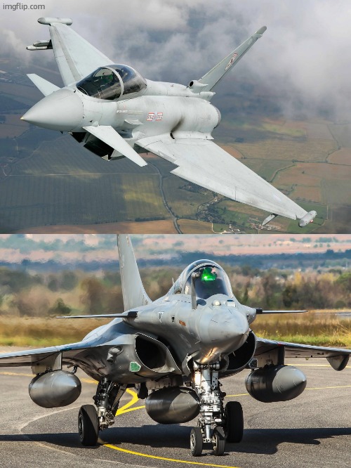 whos winning | image tagged in eurofighter typhoon,dassault rafale | made w/ Imgflip meme maker