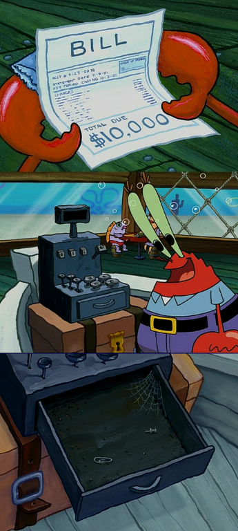 Mr Krabs There's no money in here Blank Meme Template