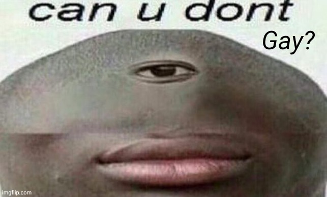 Gay? | image tagged in can you don't | made w/ Imgflip meme maker