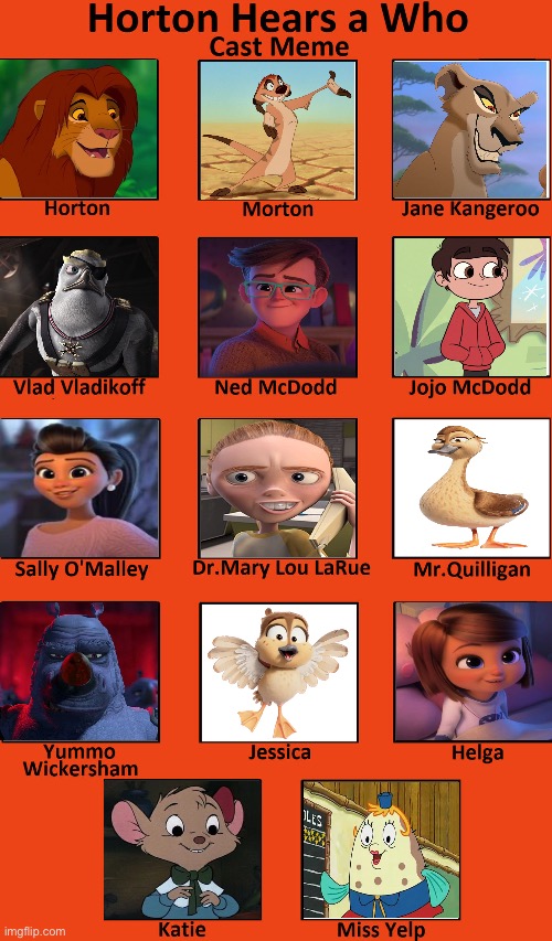 Simba Hears a Templeton! | image tagged in horton hears a who cast meme | made w/ Imgflip meme maker