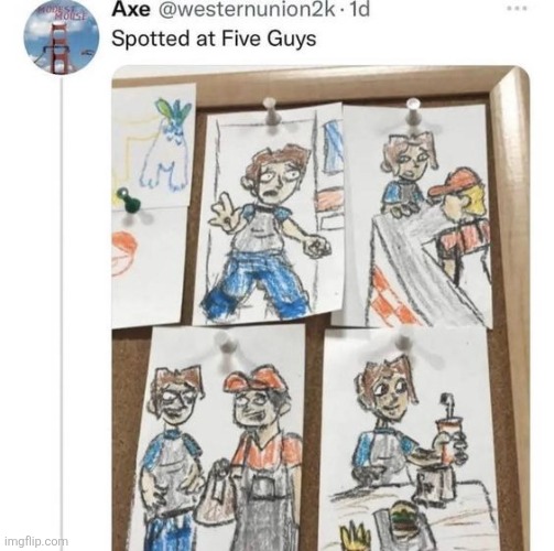 Spotted at five guys | made w/ Imgflip meme maker