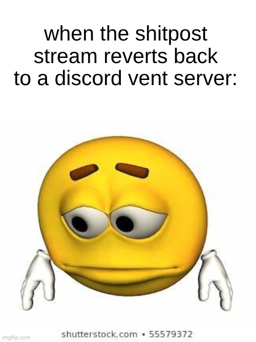 bye guys. I prefer kanye | when the shitpost stream reverts back to a discord vent server: | image tagged in sad stock emoji | made w/ Imgflip meme maker