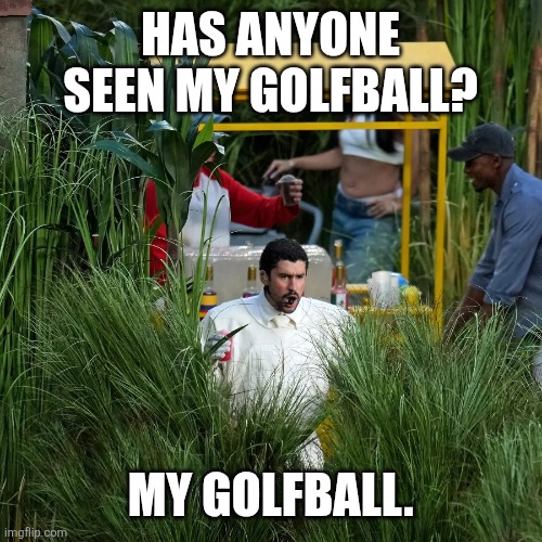 Bad Bunny | HAS ANYONE SEEN MY GOLFBALL? MY GOLFBALL. | image tagged in bad bunny | made w/ Imgflip meme maker