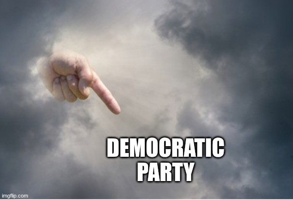 It's his fault | DEMOCRATIC PARTY | image tagged in it's his fault | made w/ Imgflip meme maker