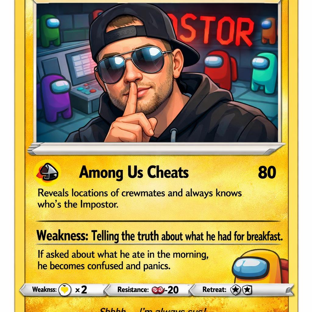 Make a pokemon card about "kade smith" Mention hes weaknes is te Blank Meme Template