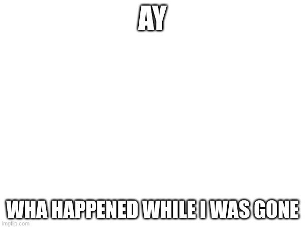 AY; WHA HAPPENED WHILE I WAS GONE | made w/ Imgflip meme maker