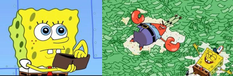 spongebob poor/rich Blank Meme Template