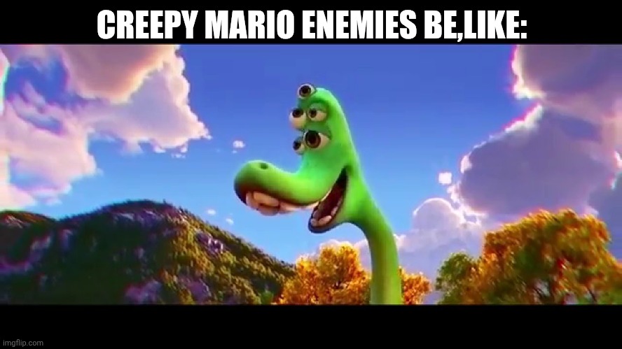 Creepy Mario Enemies Be Like | CREEPY MARIO ENEMIES BE,LIKE: | image tagged in uh,asthma,creepy mario enemies,funny,ai | made w/ Imgflip meme maker