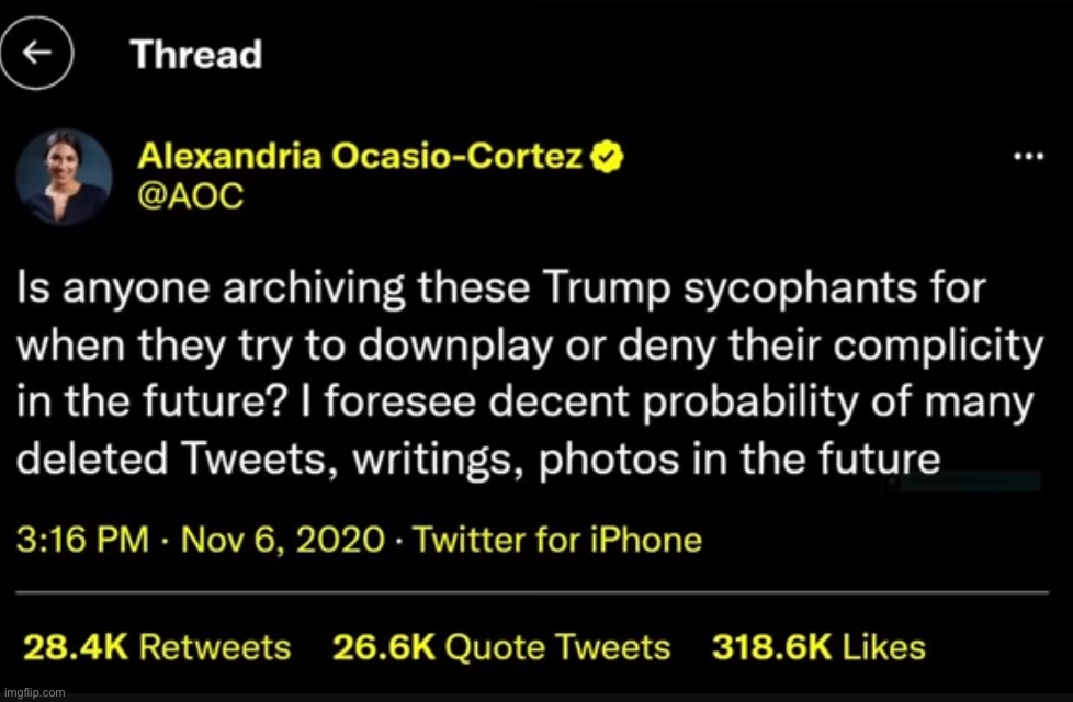 Friendly reminder that AOC posted this | made w/ Imgflip meme maker