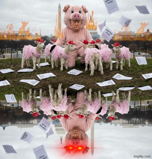 EPSTEIN EPSTEIN EPSTEIN | image tagged in trump,pig,sheep,jeffrey epstein,epstein,make america great again | made w/ Imgflip meme maker