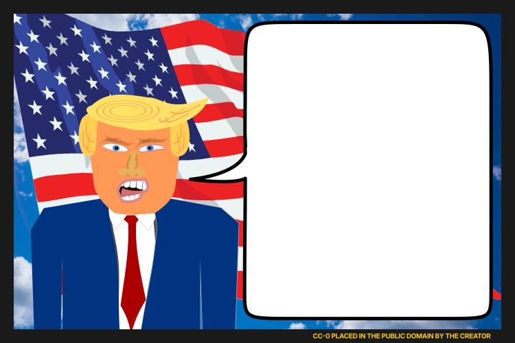 Angry Cartoon Trump Speaks Blank Meme Template