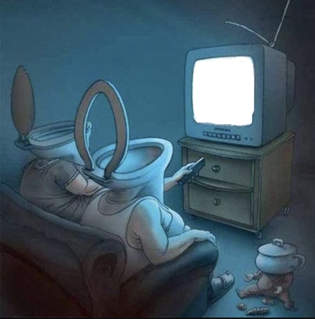 Toiletheads watching tv Blank Meme Template