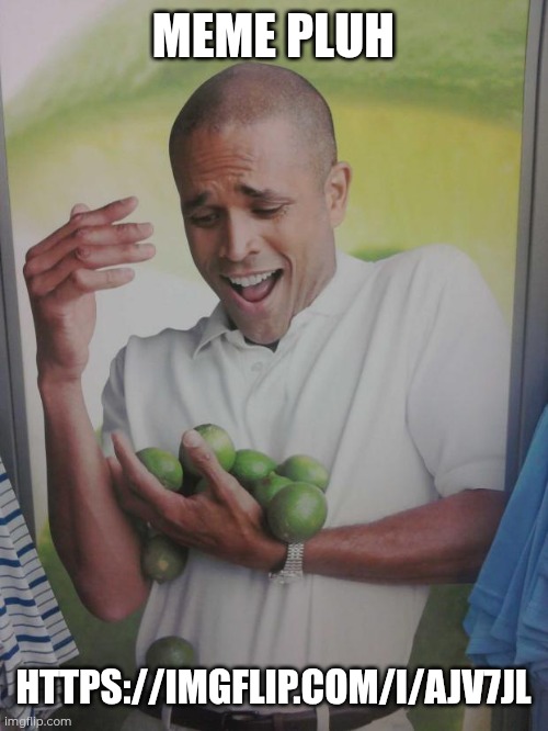 Why Can't I Hold All These Limes | MEME PLUH; HTTPS://IMGFLIP.COM/I/AJV7JL | image tagged in memes,why can't i hold all these limes | made w/ Imgflip meme maker