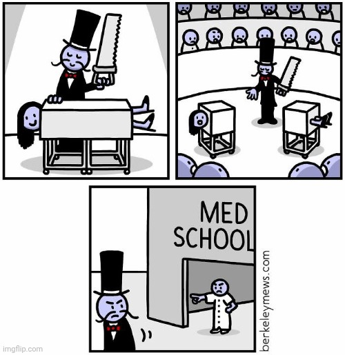Magic | image tagged in magic,magician,slice,medical school,comics,comics/cartoons | made w/ Imgflip meme maker