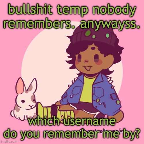Silly_Dip | bullshit temp nobody remembers. anywayss. which username do you remember me by? | image tagged in silly_dip | made w/ Imgflip meme maker