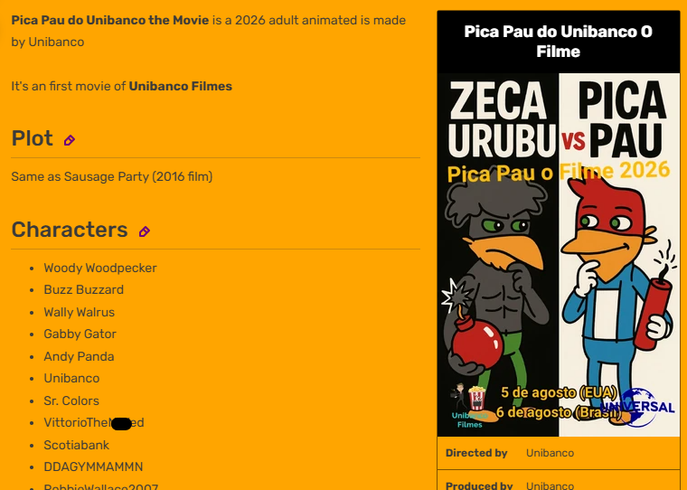 Pica Pau the Movie 2026 info Blank Meme Template