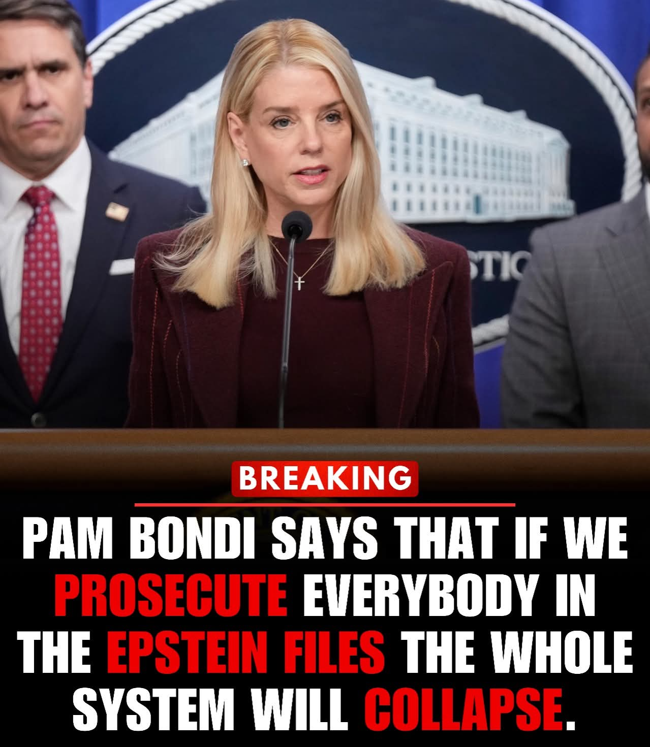 Breaking news : Pam Bondy, Epstein files, system collapse Blank Meme Template