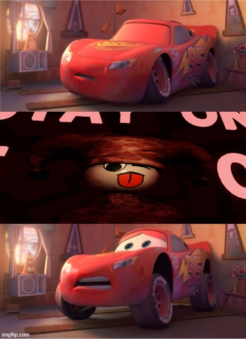 Imagine having this in your dreams | image tagged in lightning mcqueen having a nightmare,slimyim,regretevator | made w/ Imgflip meme maker