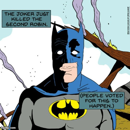 Death in the Family | image tagged in batman,robin,the joker | made w/ Imgflip meme maker