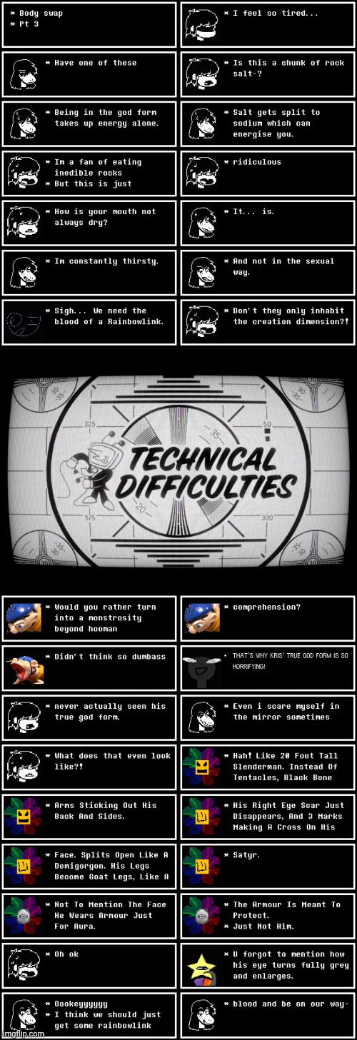 mmmh tasty susie | image tagged in technical difficulties | made w/ Imgflip meme maker