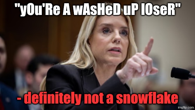 snowflakes always resort to insults when they're being cooked under pressure | "yOu'Re A wAsHeD uP lOseR"; - definitely not a snowflake | image tagged in snowflake,insult,clown,childish,epstein class,perpetrator protector | made w/ Imgflip meme maker