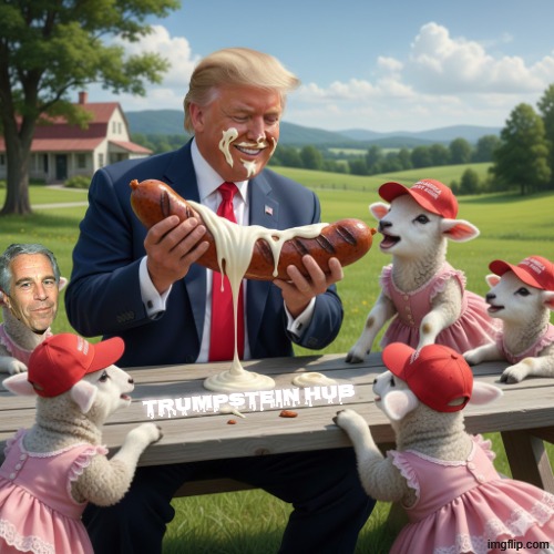 TRUMPSTEIN HUB | TRUMPSTEIN HUB | image tagged in trump,jeffrey epstein,maga | made w/ Imgflip meme maker