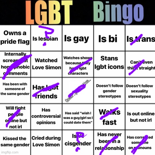 LGBTQ bingo | image tagged in lgbtq bingo | made w/ Imgflip meme maker
