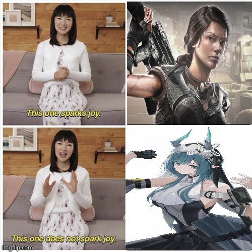 real women>>>>>>>>>anime women | image tagged in marie kondo spark joy | made w/ Imgflip meme maker