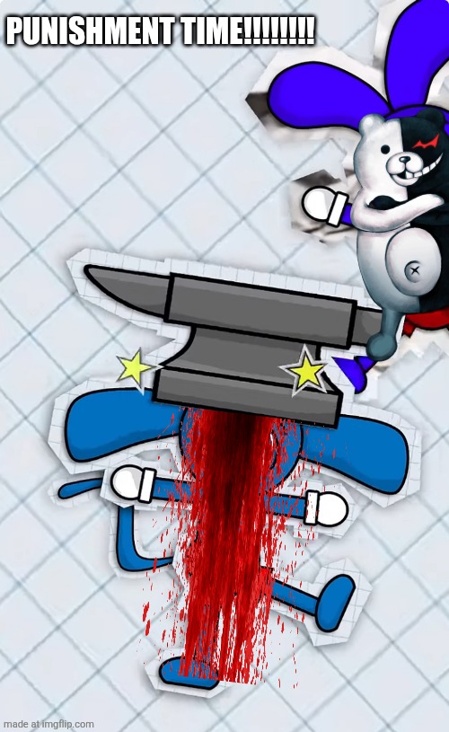 Clone Riggy Drops an Anvil on Riggy’s Head | PUNISHMENT TIME!!!!!!!! | image tagged in clone riggy drops an anvil on riggy s head | made w/ Imgflip meme maker