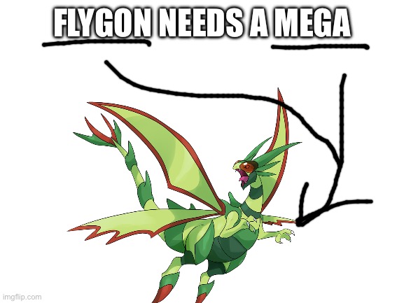 Fr tho | FLYGON NEEDS A MEGA | image tagged in blank white template | made w/ Imgflip meme maker