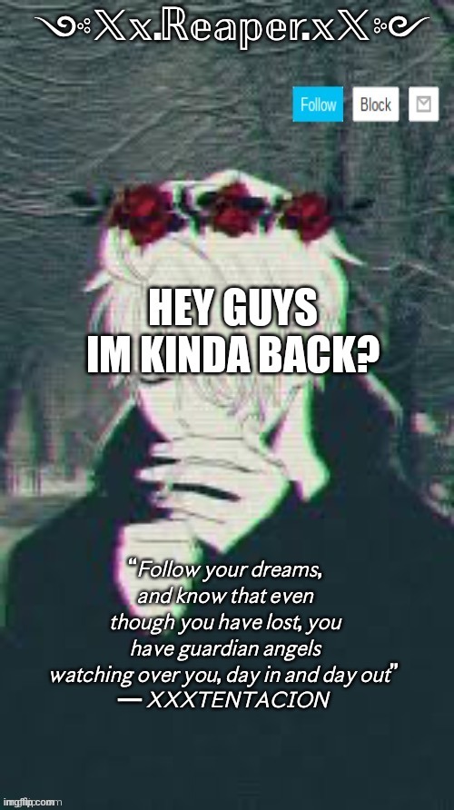 the follow-block-memechat. the username. the background. the quote. the white impact font. this is the best image on msmg. | made w/ Imgflip meme maker