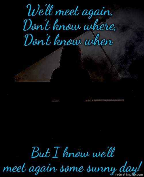 seems familiar | We'll meet again, Don't know where, Don't know when; But I know we'll meet again some sunny day! | made w/ Imgflip meme maker