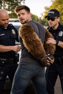 guy with bear arms getting arrested Blank Meme Template