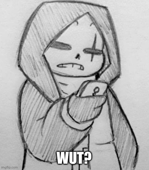 Epic! Sans looking at his phone | WUT? | image tagged in epic sans looking at his phone | made w/ Imgflip meme maker