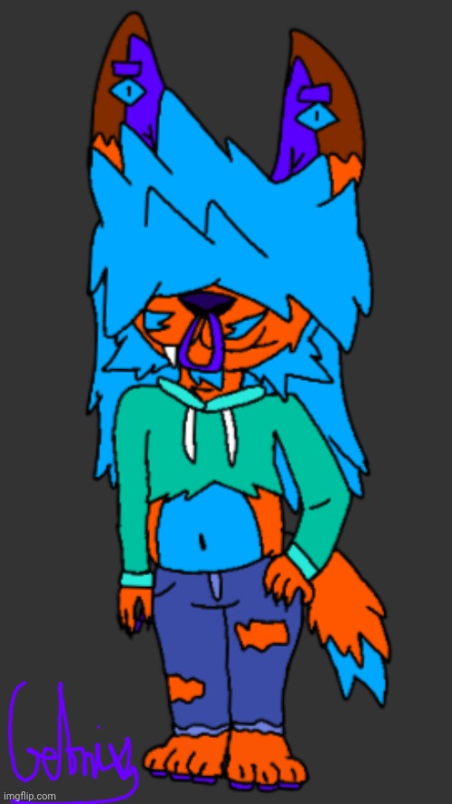 Gebrix finally got some style [for my characters, I don't consider outfit changes redesigns, but lore progression] | image tagged in gebrix,fox | made w/ Imgflip meme maker