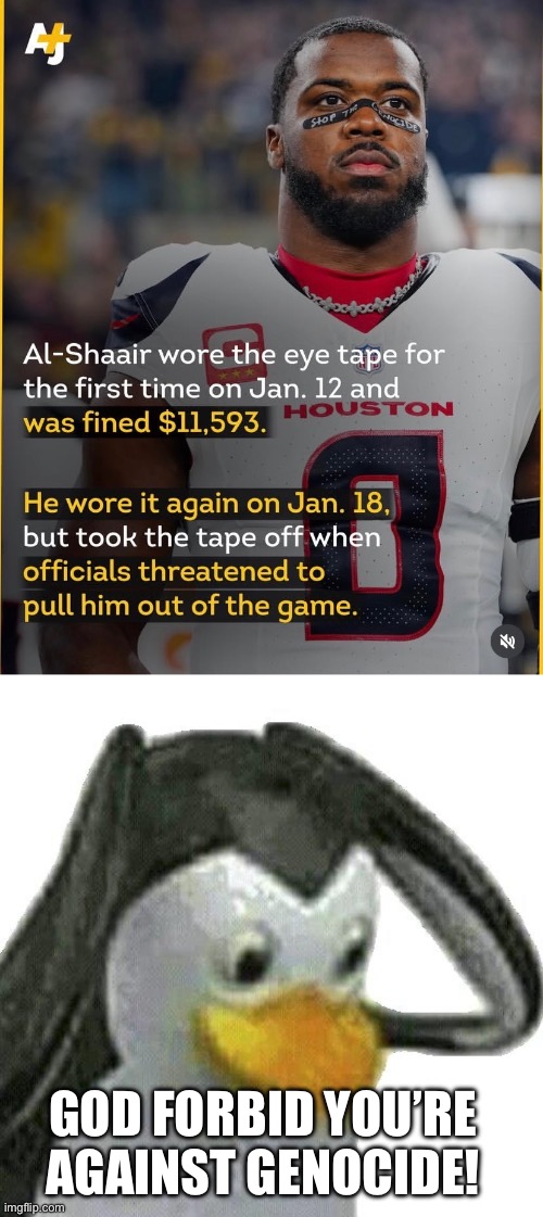 Stop the genocide | GOD FORBID YOU’RE AGAINST GENOCIDE! | image tagged in palestine,middle east | made w/ Imgflip meme maker