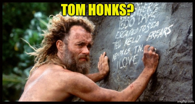 Tom Hanks stranded | TOM HONKS? | image tagged in tom hanks stranded | made w/ Imgflip meme maker