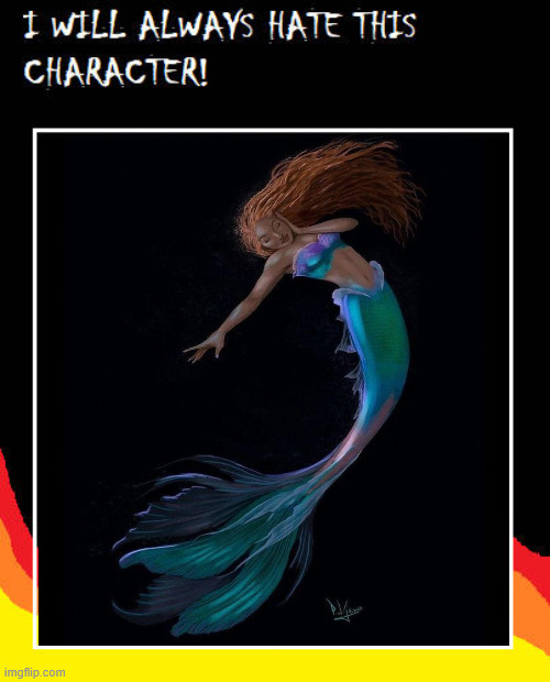 i will always hate black ariel | image tagged in i will always hate this character,black ariel,halle bailey,the little mermaid,disney princesses,disgusting | made w/ Imgflip meme maker