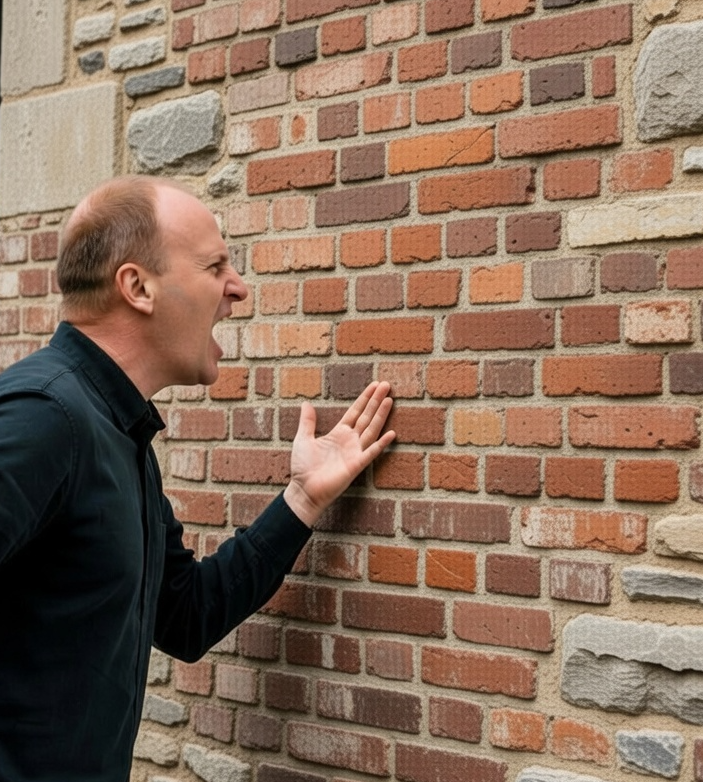 Man Explains Something to Wall Blank Meme Template