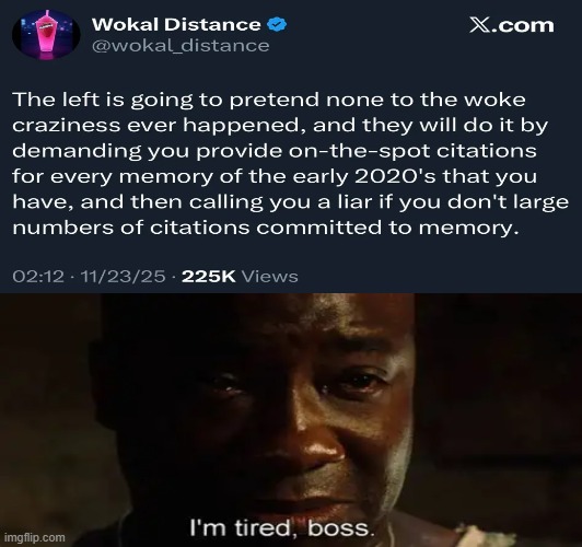 You know it's true and you know it's tiring | image tagged in truth,leftists,democrats,political meme,i'm tired boss,i can't do this anymore | made w/ Imgflip meme maker