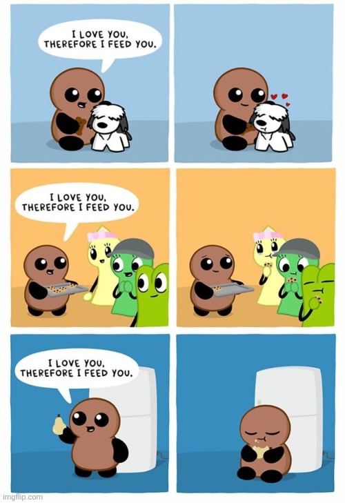 image tagged in comics,tubby nugget,love,friends,care,food | made w/ Imgflip meme maker