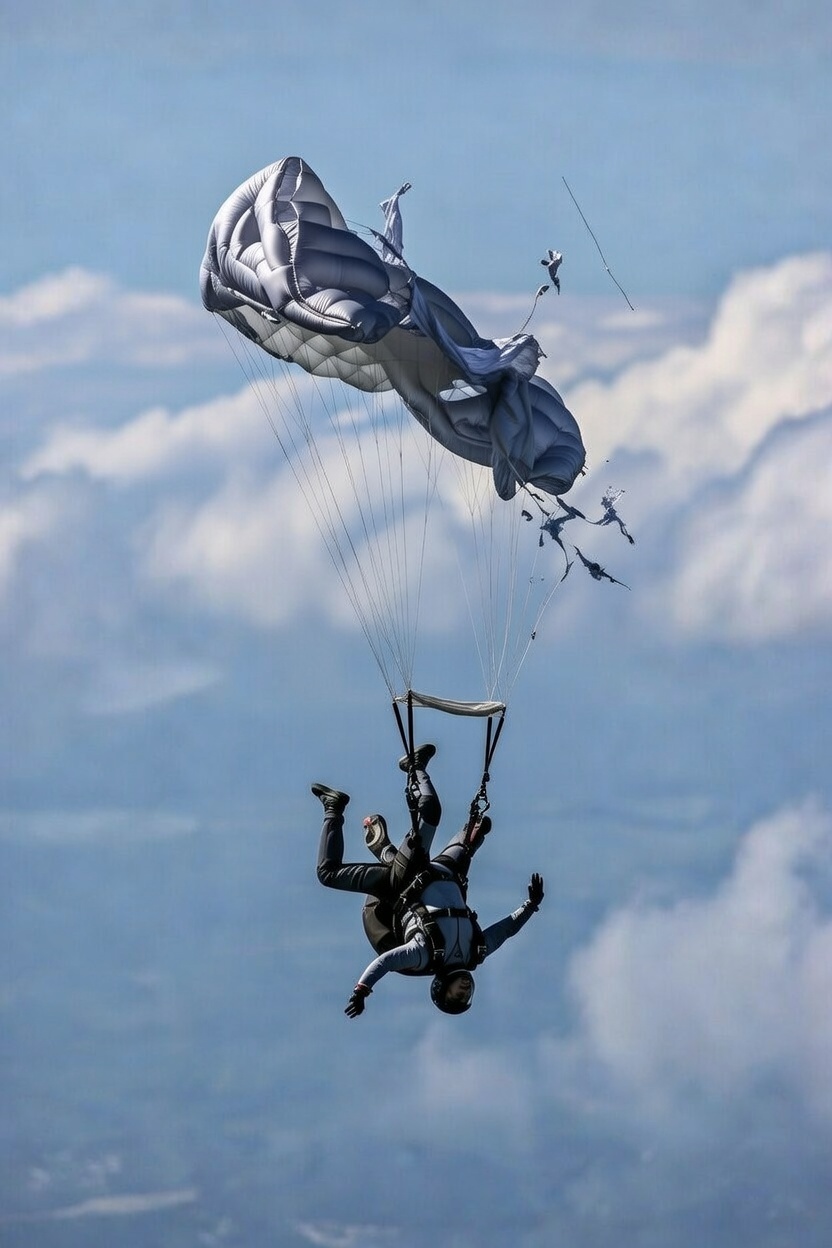 Parachute fall Blank Meme Template