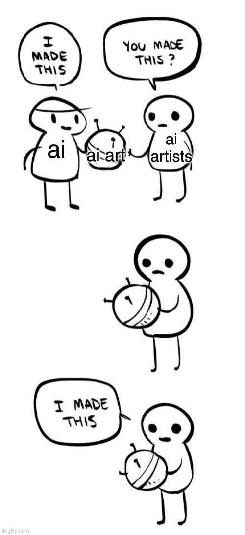 he made it | ai art; ai artists; ai | image tagged in you made this i made this,msmg | made w/ Imgflip meme maker