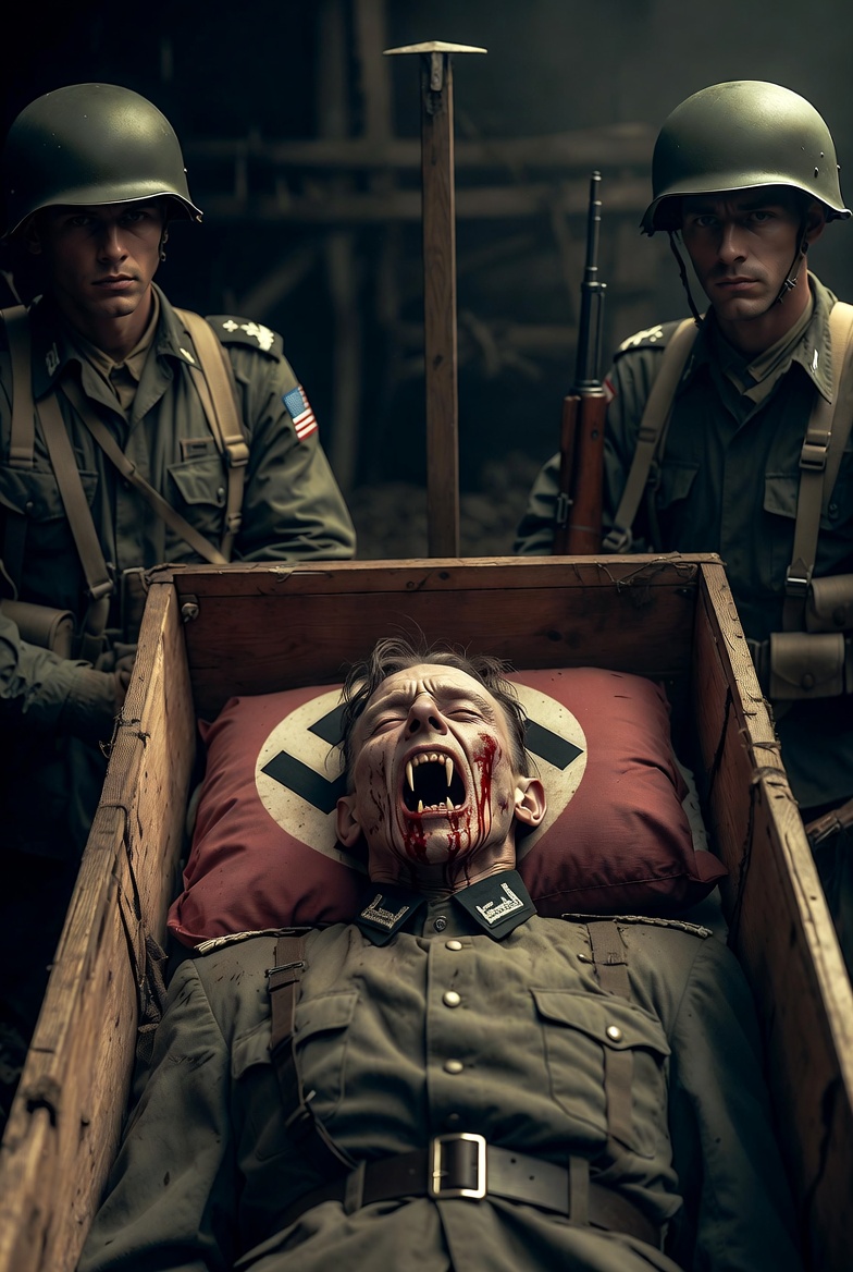 Nazi vampire coffin two American soldiers Blank Meme Template