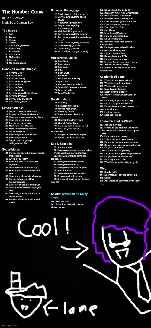 Alright alright fine! I guess I, the best character, will have to do this. -H | image tagged in the number game,black background | made w/ Imgflip meme maker