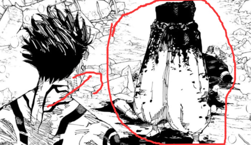 Gojo half | image tagged in gojo half | made w/ Imgflip meme maker