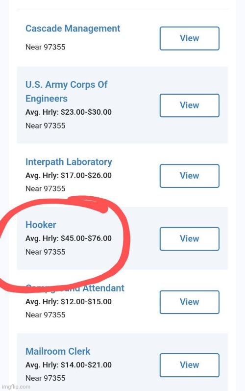 Job board | image tagged in hooker,hookers,job interview | made w/ Imgflip meme maker